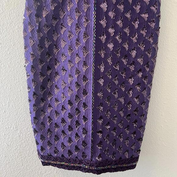 Sue Wong Nocturne Mini Dress Purple Beaded Sequins Cocktail Dress Size 4? Flaws - Picture 4 of 9